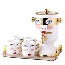 Load image into Gallery viewer, Beauty ceramic 6pcs set - 4mugs+Dispenser+Tray
