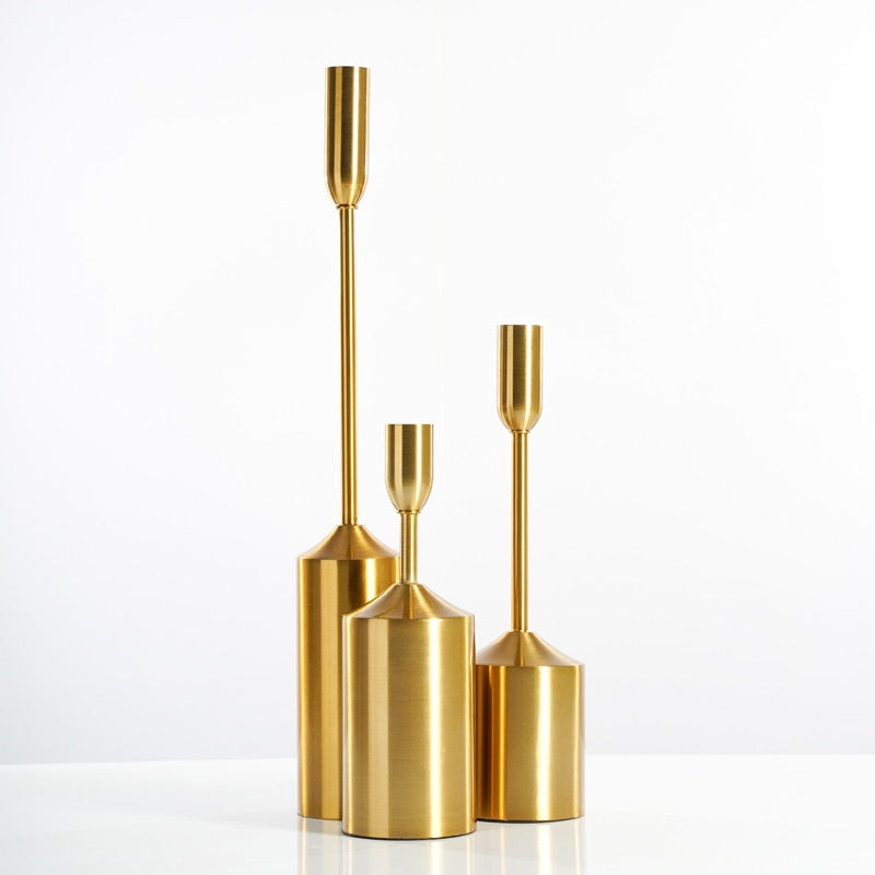 Elegant metal candle holders - Set 3pcs