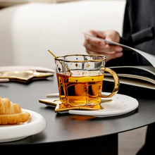 Load image into Gallery viewer, Cup and Saucer Star Set - Glass and Porcelain
